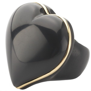 Black Bakelite and Ebony Ring - Click Image to Close